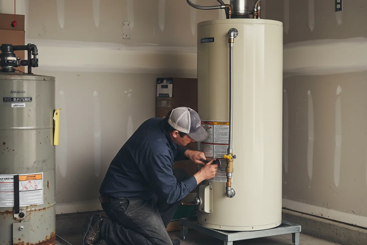 Water heater and shutoff valve replacement in Augusta